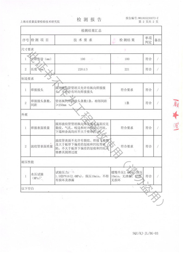 波纹补偿器检测报告插图3